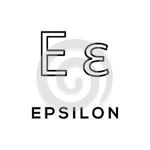 Epsilon Greek alphabet design trendy photo