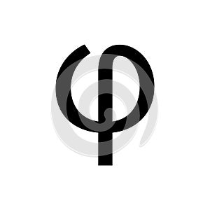 Phi Greek alphabet design trendy photo