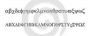 Greek alphabet set
