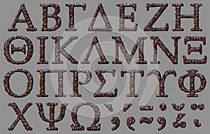 Greek alphabet rock iron letter set photo