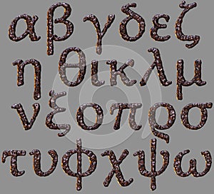 Greek alphabet rock iron letter set