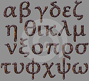 Greek alphabet rock iron letter set photo