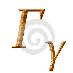 Greek alphabet wooden texture, Gamma