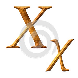 Greek alphabet wooden texture, Xi