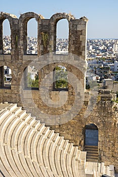 Greek amphitheater to the Acropolis of Athens