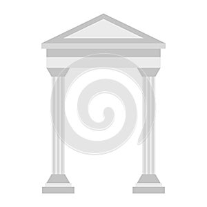 Greek arch icon, flat style