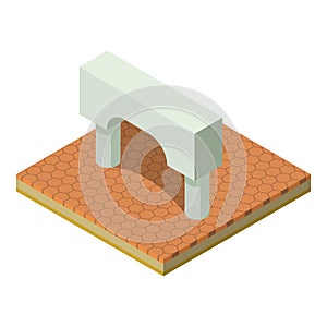 Greek arch icon, isometric style