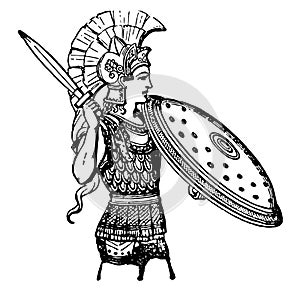 Greek Armor, vintage illustration