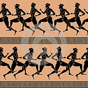 Greek athletes (seamless vector wallpaper)