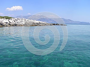 Greek beach in Ionian Sea photo
