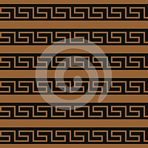 Greek border classic abstract geometric pattern background in gold and black
