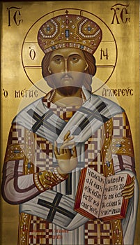 Greek byzantine icon of jesus christ