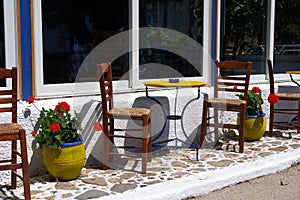 Greek cafe terrace. photo