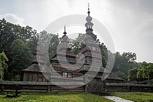 Wooden church of the Protection of the Most Holy Mother of God from Mikulasova, located in Bardejov, Slovakia