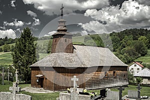 Řeckokatolický dřevěný kostel v obci Krive na Slovensku