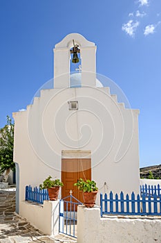 Greek chapel in Lefkes village on Paros Island