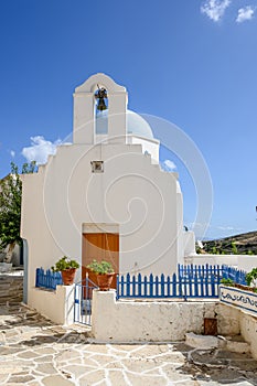 Greek chapel in Lefkes village on Paros Island