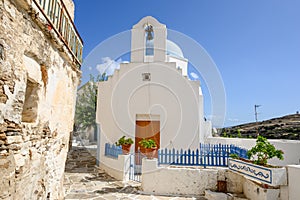 Greek chapel in the mountainous village of Lefkes photo