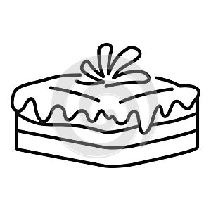 Greek cheesecake icon, outline style