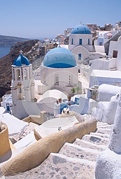 Greek churches with steps photo