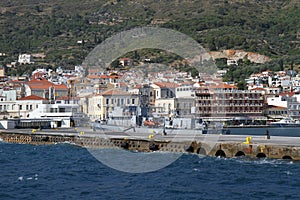 Greek Coast Guard Ship Moored at Samos Port. June 16,2013 in Samos, Greece