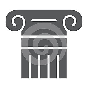Greek column glyph icon, pillar and antique, legality sign, vector graphics, a solid pattern on a white background. photo