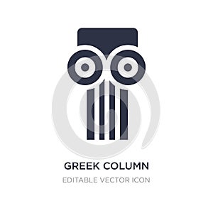 greek column icon on white background. Simple element illustration from Monuments concept