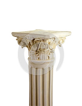 Greek column on white background