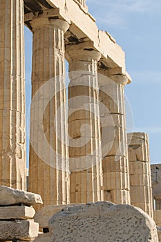 Greek columns, acropolis, athens