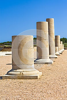 Greek columns on the Ampurias ruins photo