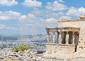 GREEK COLUMNS ATHENS RUINS LANDSCAPE photo
