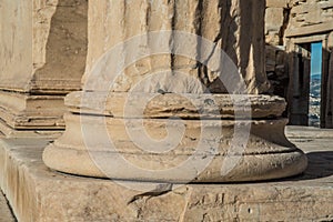 Greek columns atop the Athens Acropolis
