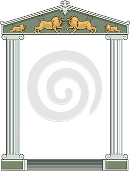 Greek Columns Border Vector Illustration