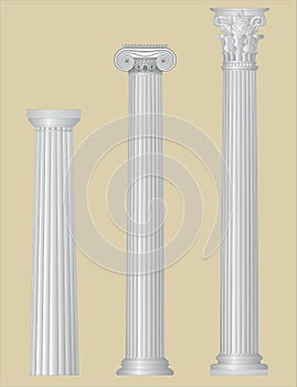 Greek columns with details