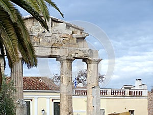 Greek columns with a lintel