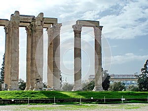 Greek columns with a lintel