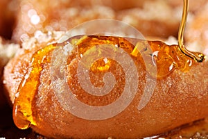 Greek donut with syrup and honey loukoumades