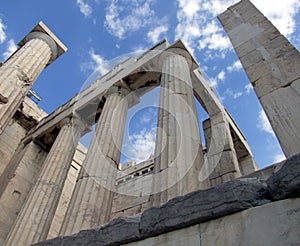 Greek doric columns photo