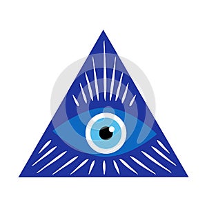 Greek evil eye, symbol of protection. Glass Turkish eye Nazar Boncugu. Amulet, talisman from the evil eye photo