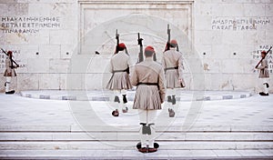 Greek evzone soldiers