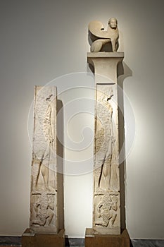 Greek exhibits in museum of archaeology, Athens, Greece