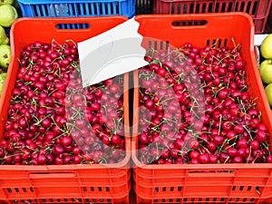 Greek Farmers Market, Ripe Red Cherries