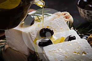 Greek feta cheese photo