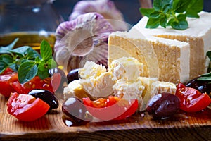 Greek feta cheese with olives