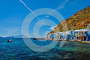 Greek fishing village Klima on Milos island in Greece