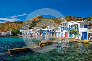 Greek fishing village Klima on Milos island in Greece