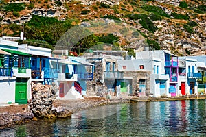 Greek fishing village Klima on Milos island in Greece