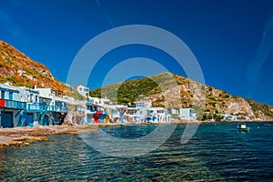 Greek fishing village Klima on Milos island in Greece