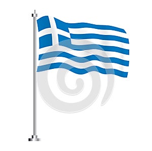 Greek Flag. Isolated Wave Flag of Greece Country