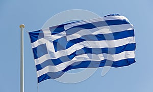 Greek flag waving